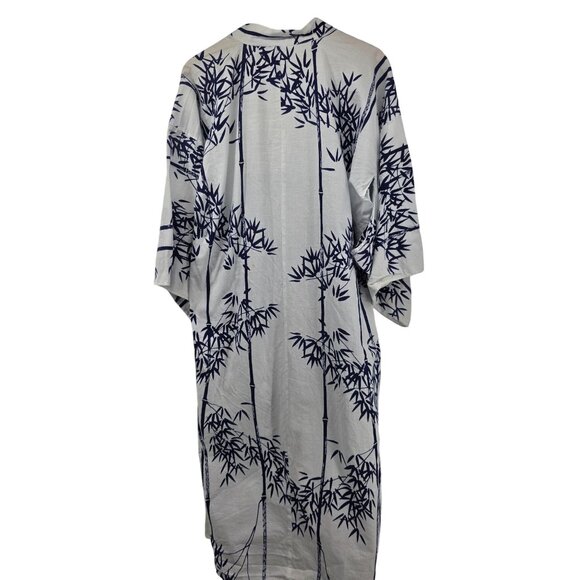 Vintage Japanese Kimono Robe Medium Bamboo Pattern 100% Cotton Made In Japan - Picture 6 of 8